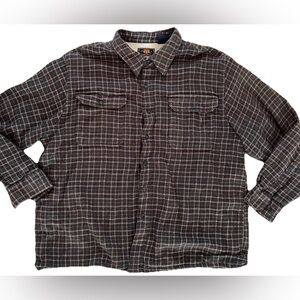 Vtg 90s Route 66 XL Flannel Shirt Jacket Warm Thermal Lining Shacket Gray Plaid